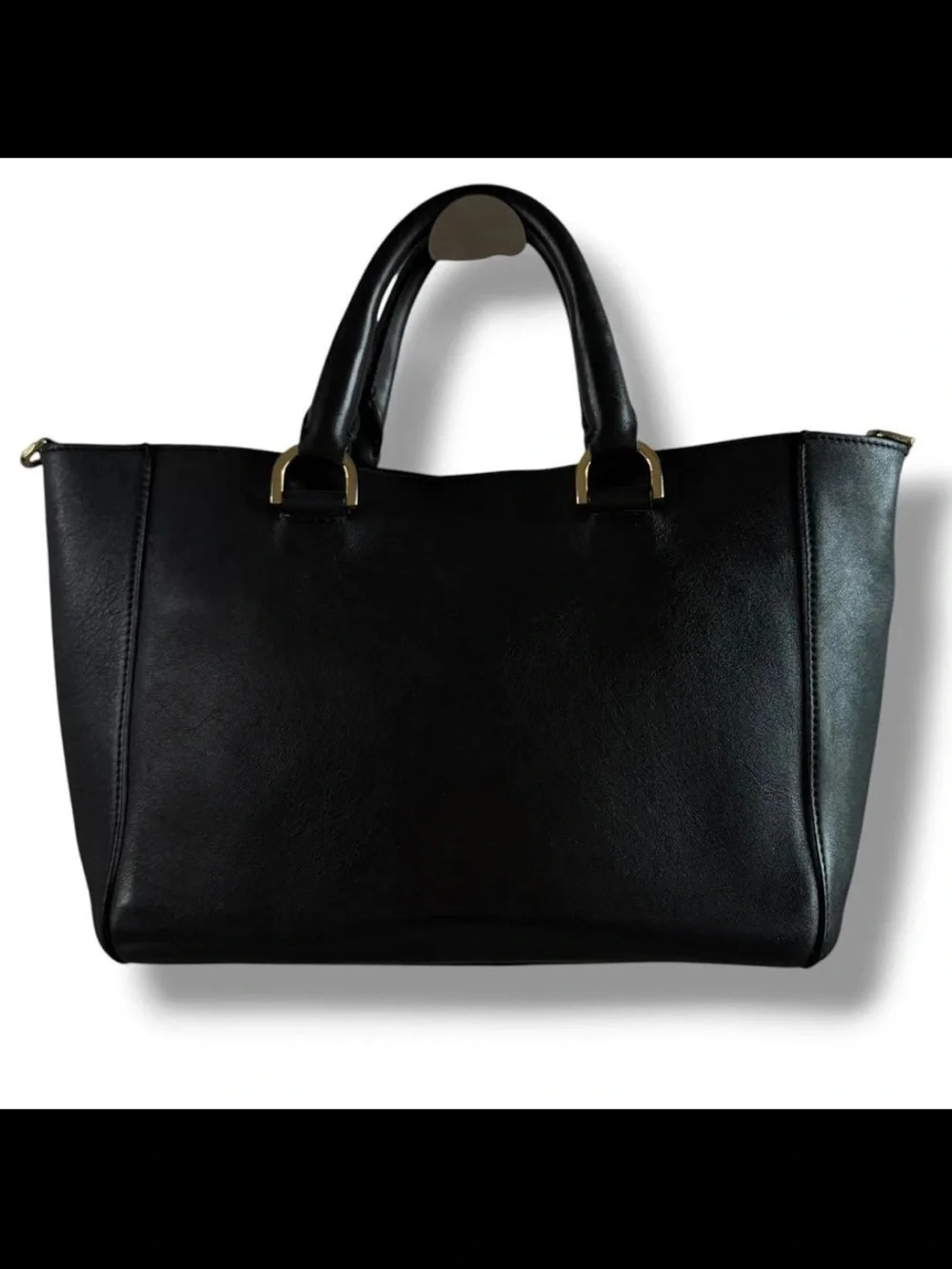 Mulberry Black Leather Satchel with Gold Hardware